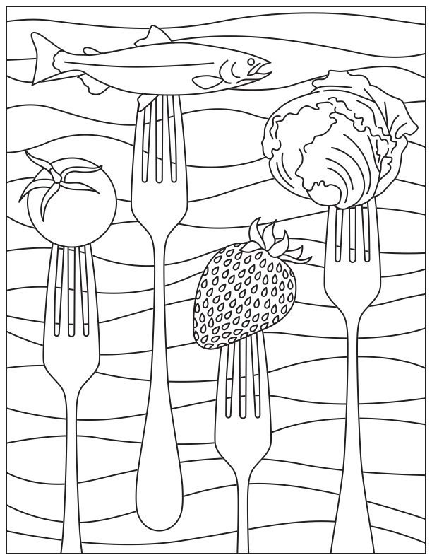 Printable coloring page for national nutrition month â food and health munications