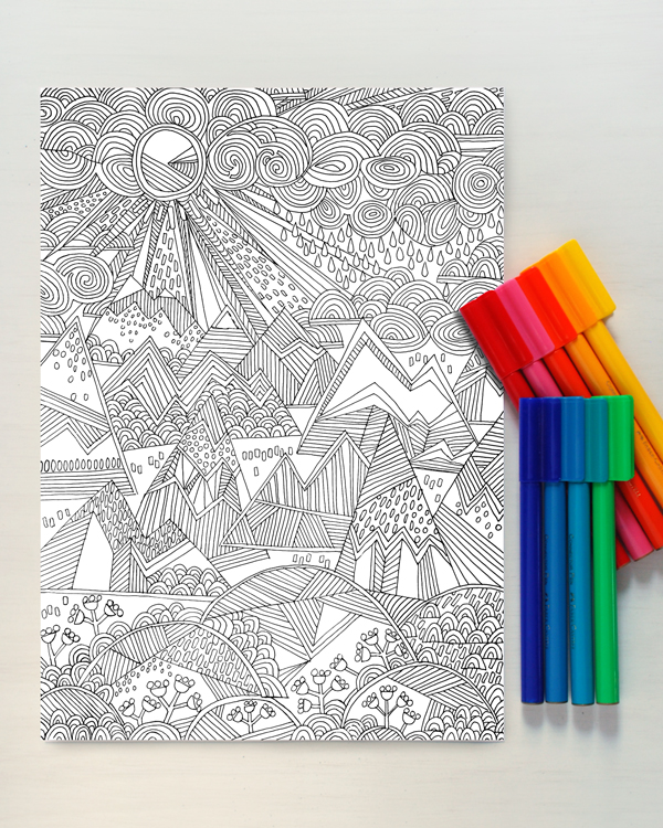 Free art colouring poster de