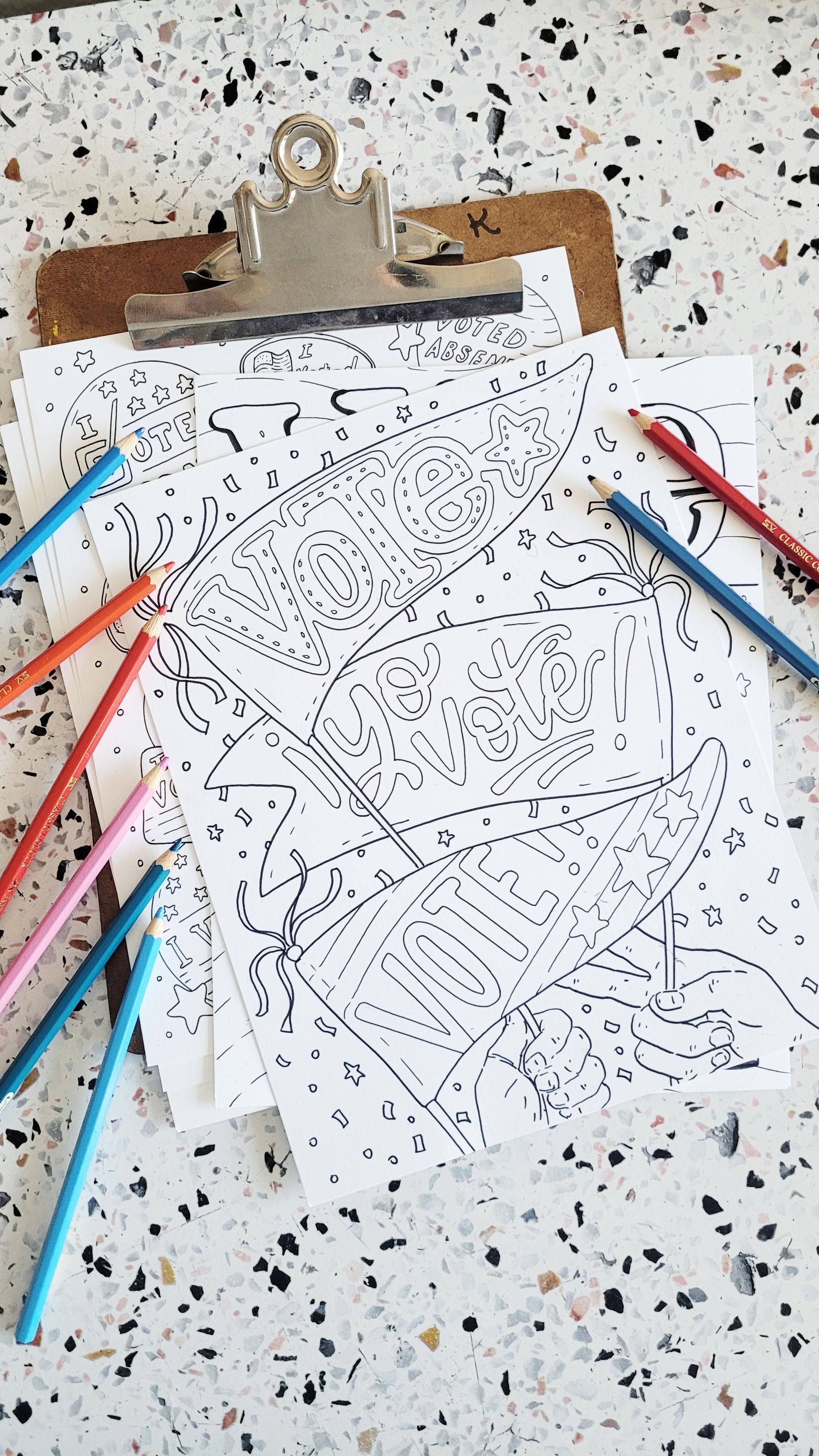 Vote posters coloring pages free printable download gotv â sketchy notions