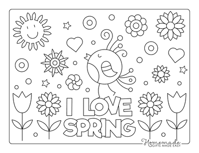 Free printable spring coloring pages for kids adults