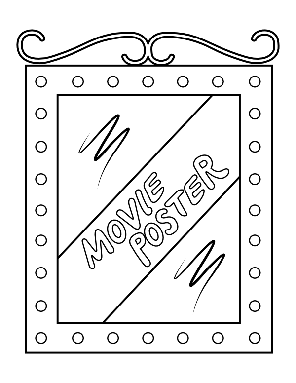 Printable movie poster coloring page