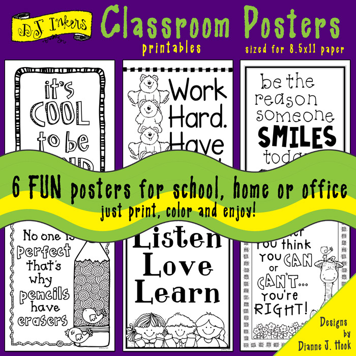 Fun printable posters to decorate your classroom home or office by dj inkers