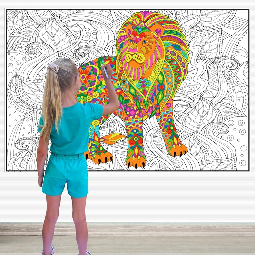 Giant coloring poster for adults and kids