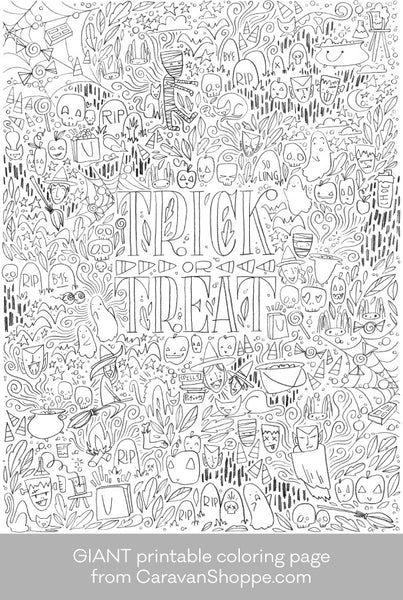 Giant halloween coloring poster caravan shoppe