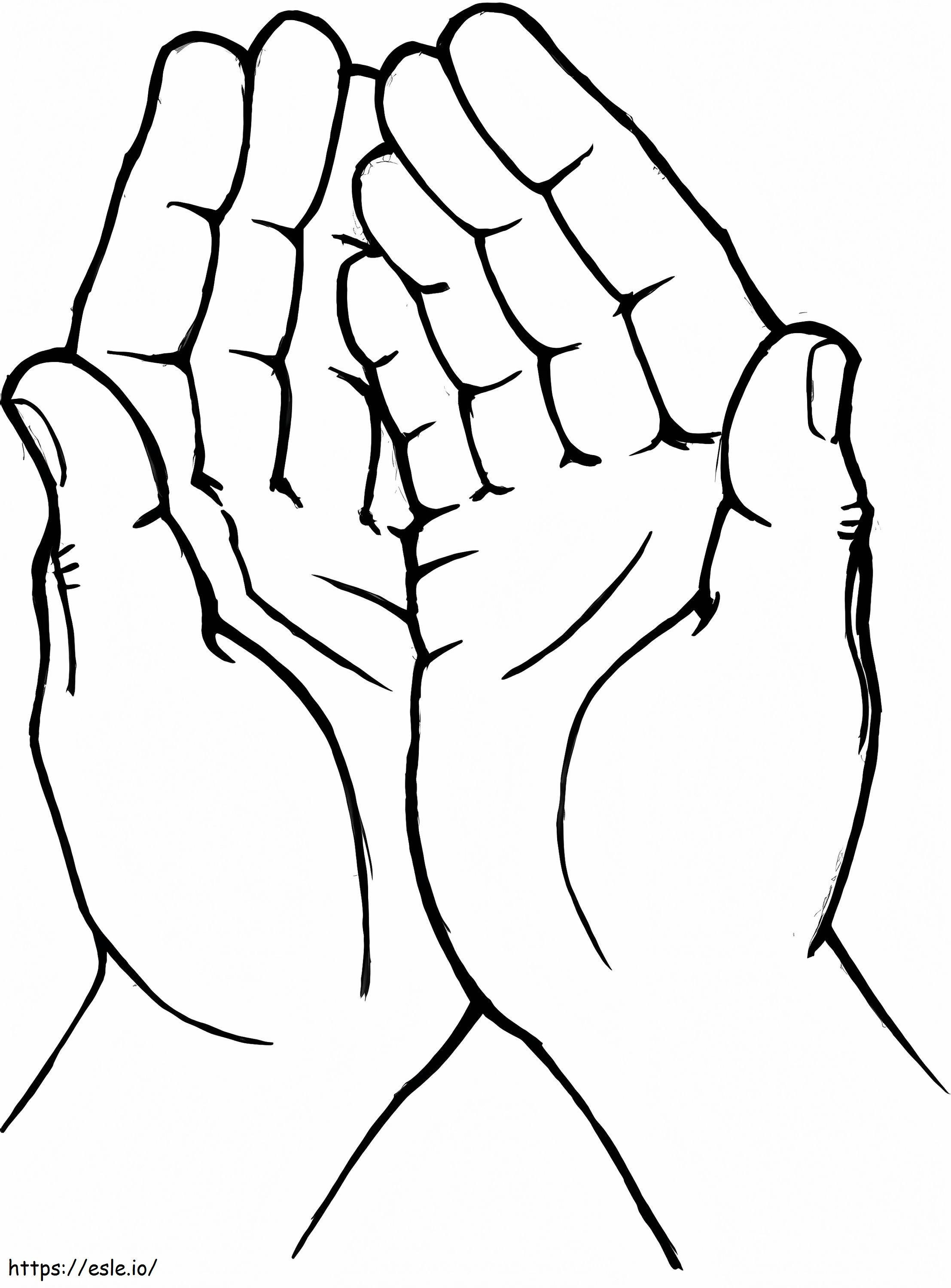 Free printable praying hands coloring page