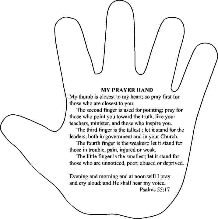 My prayer hand coloring page