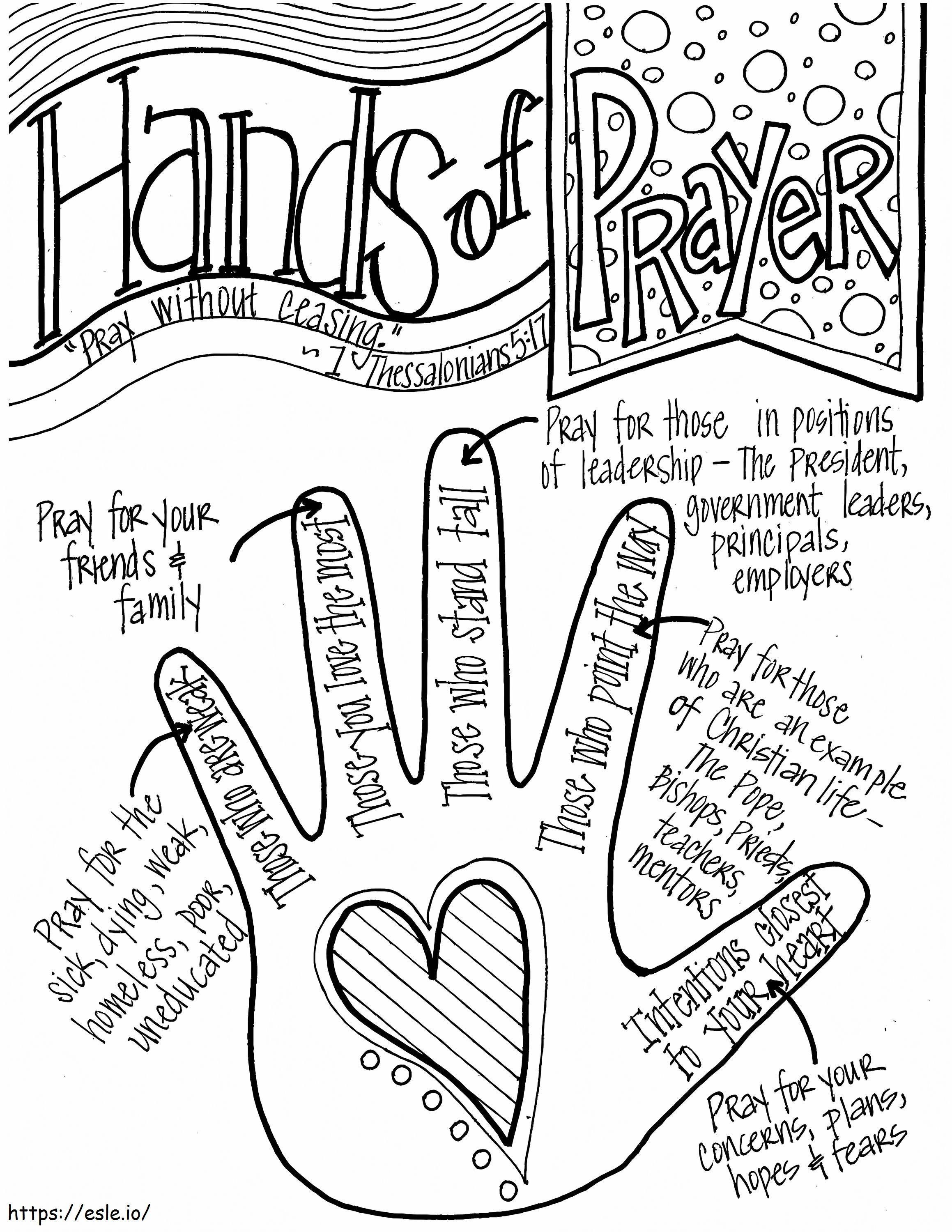 Hands of prayer coloring page