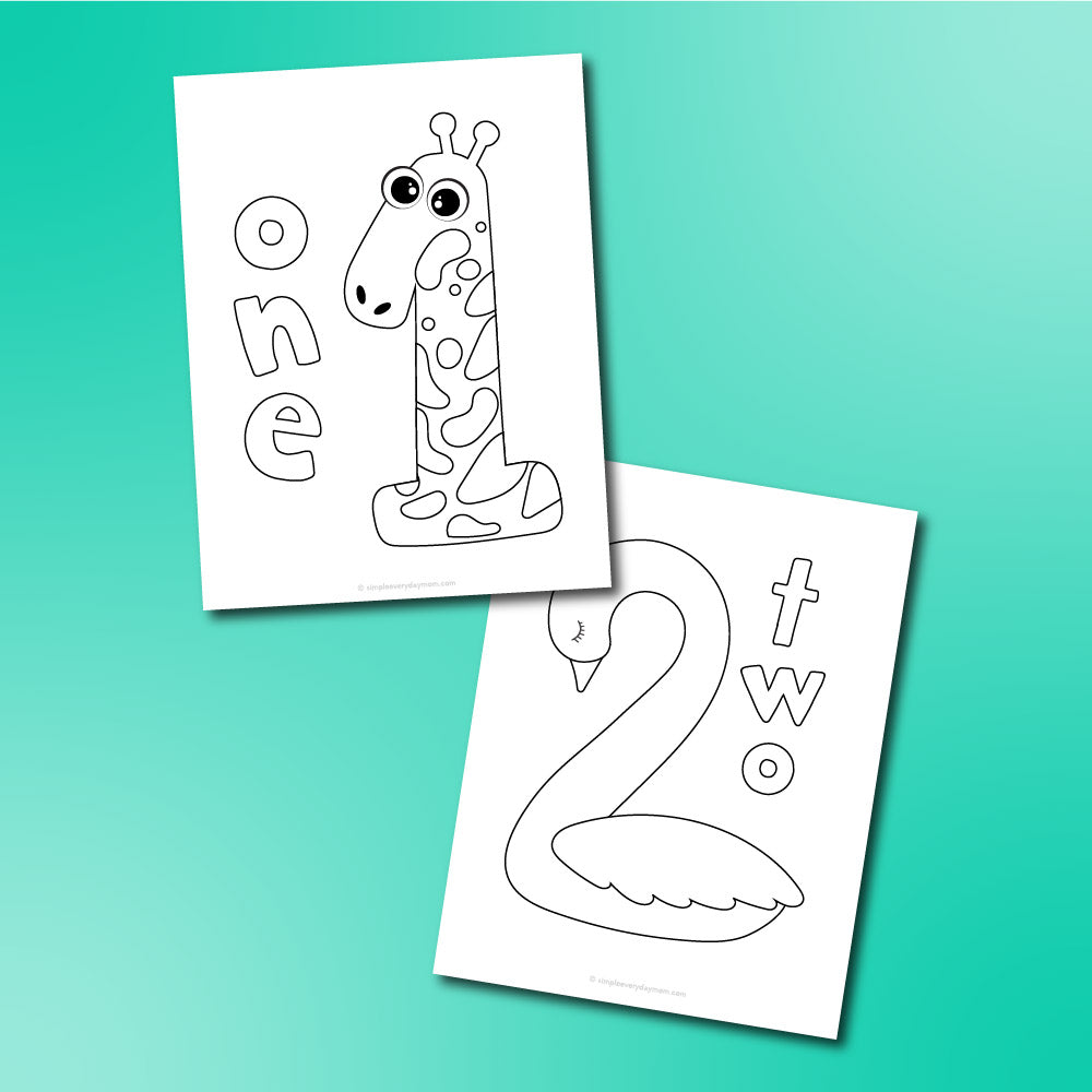 Number coloring pages for kids â simple everyday mom