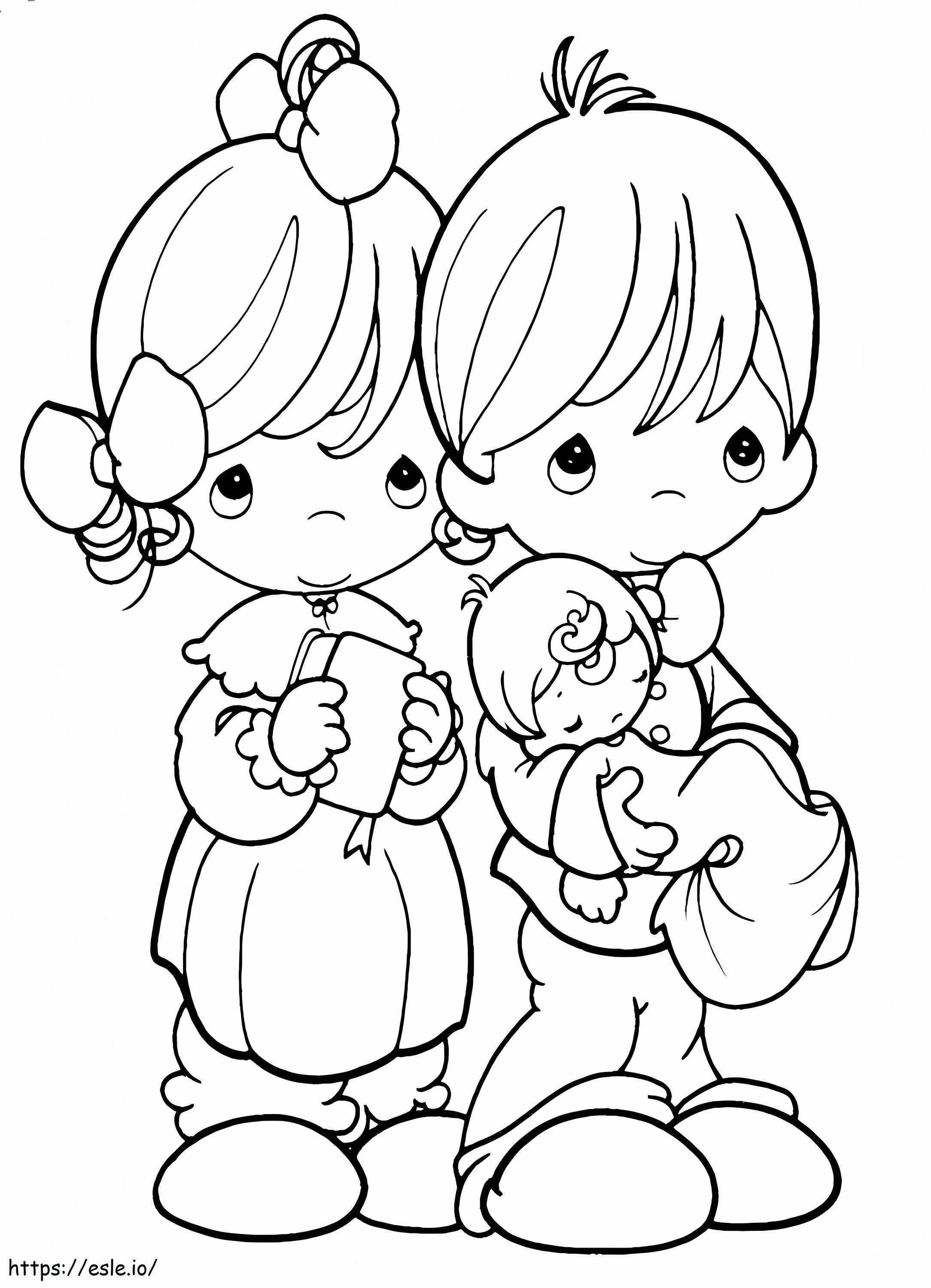 Family printable precus moments holy pictu coloring page