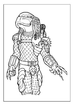 Printable predator and alien coloring sheets legendary sci