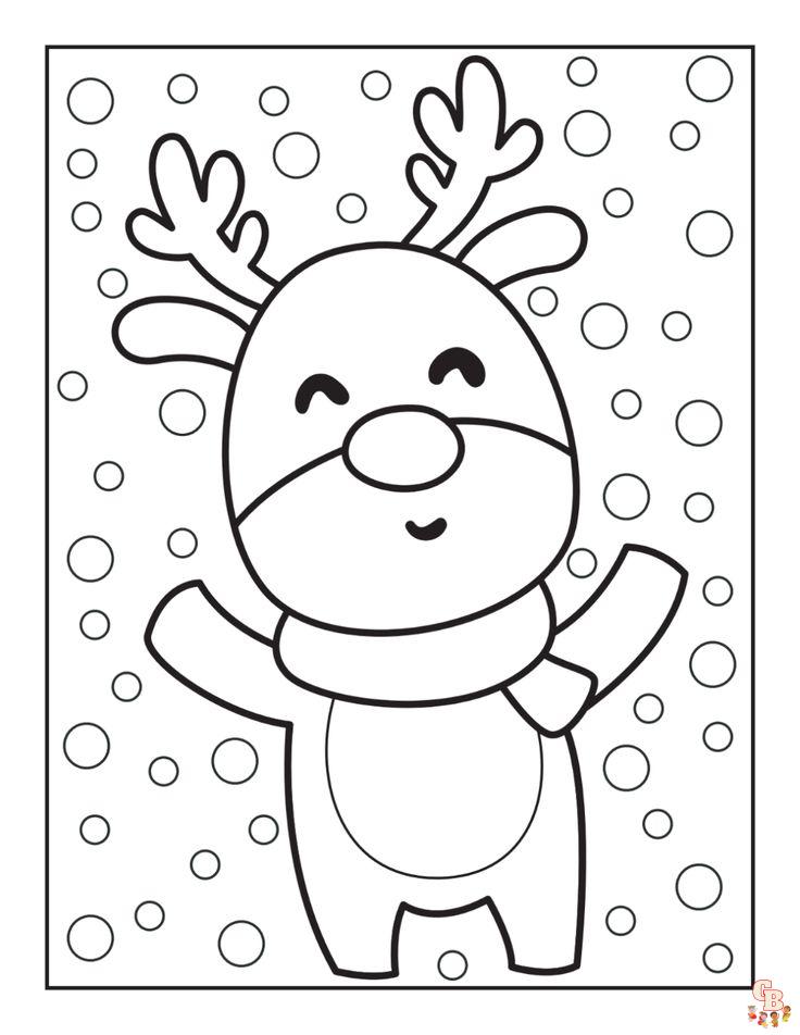 Kawaii christmas coloring pages free printable sheets for kids