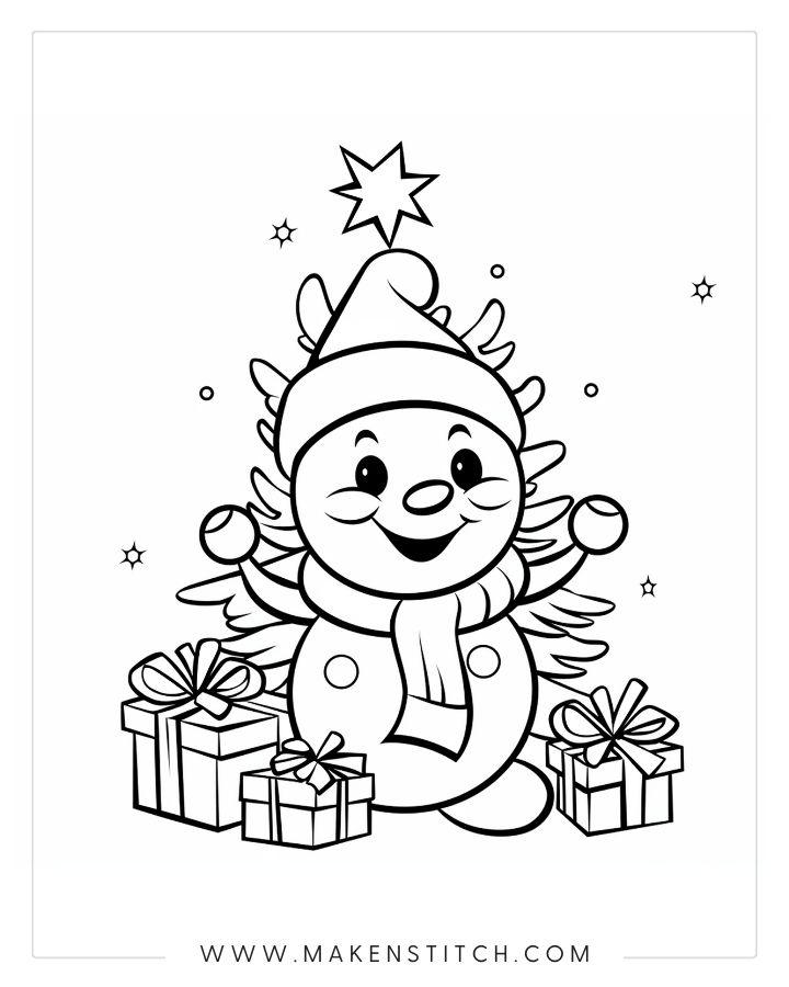 Christmas tree coloring pages for kids adults