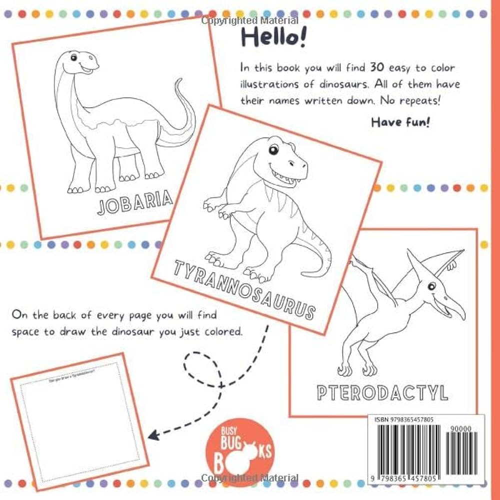 Toddler dinosaur coloring book dino colouring pages for preschool boys and girls ages