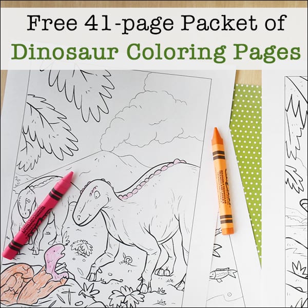 Free printable dinosaur coloring pages packet for kids pages