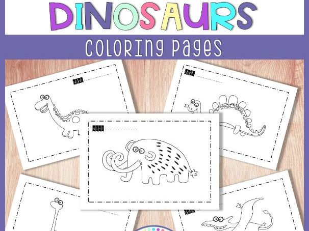 Dinosaur coloring pages printable coloring book for kids teaching resources