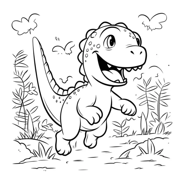 Vector illustration cute cartoon dinosaur coloring book children stock vector by ibrandify