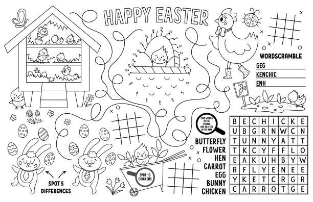 Easter coloring page stock photos pictures royalty