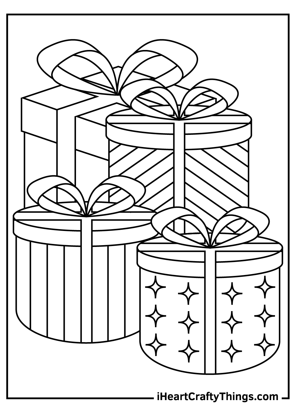 Christmas present coloring pages free printables