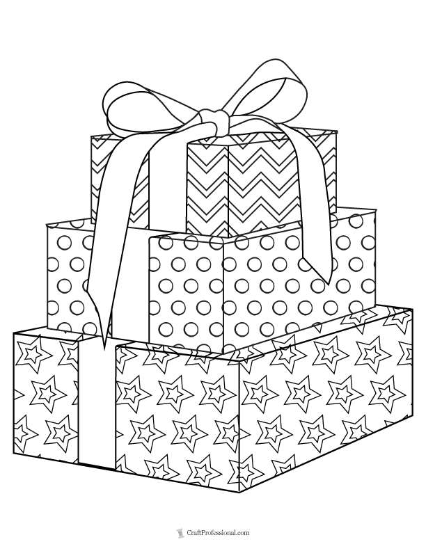 Christmas gift coloring pages