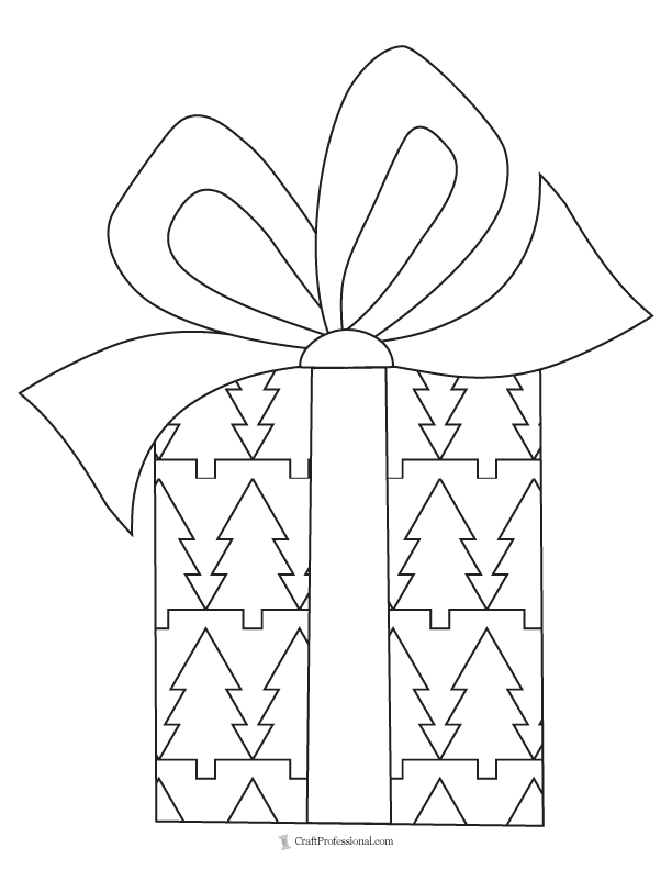 Christmas gift coloring pages