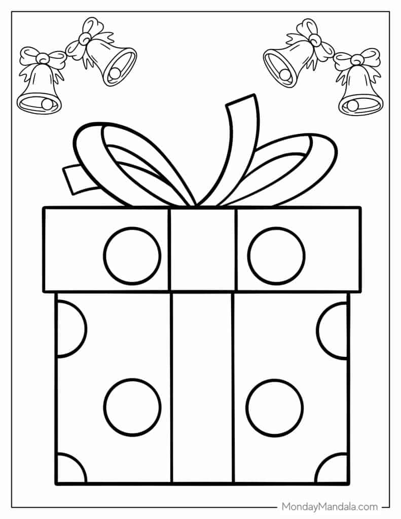 Christmas present coloring pages free pdf printables