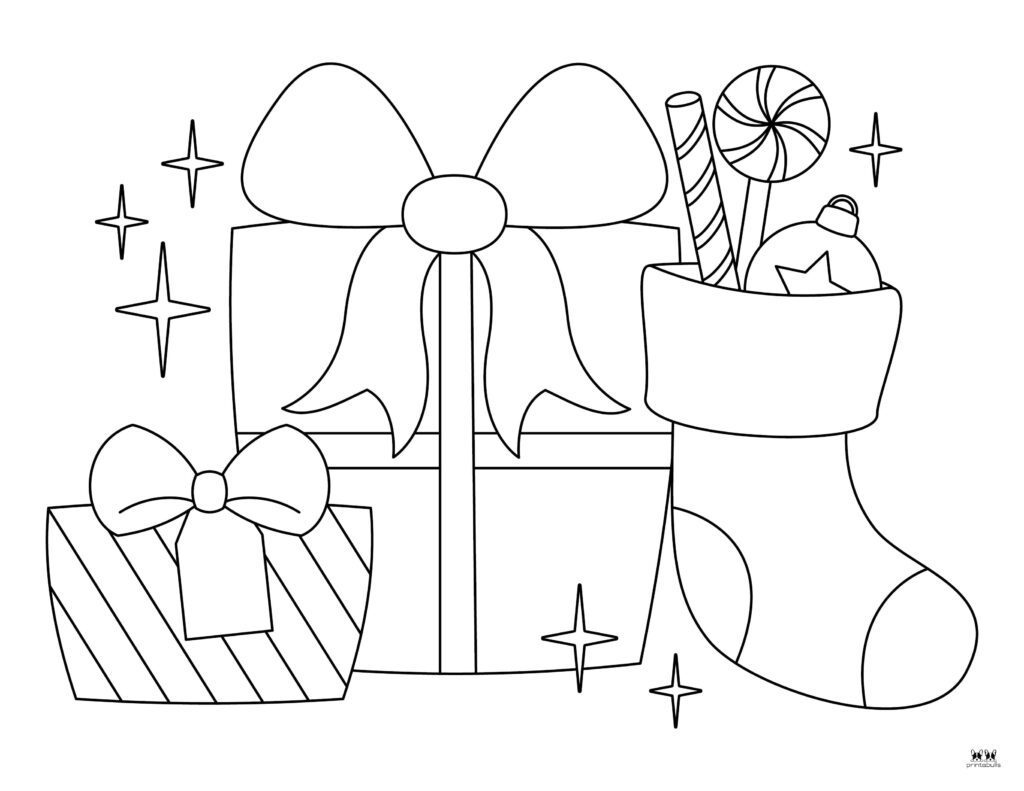 Christmas present coloring pages