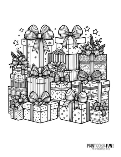 Christmas present clipart coloring pages plus quick easy activities you can do with em at