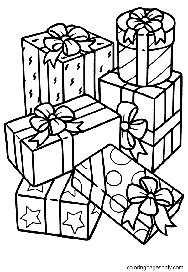 Christmas gifts coloring pages printable for free download