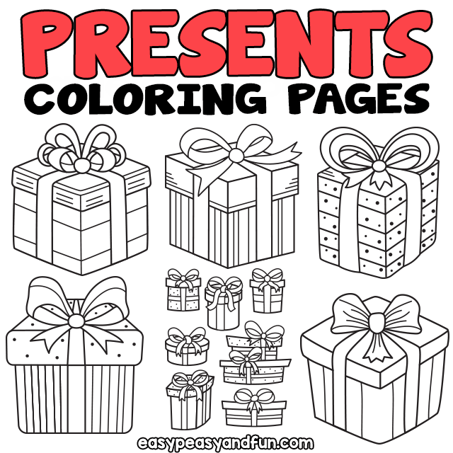 Printable presents coloring pages