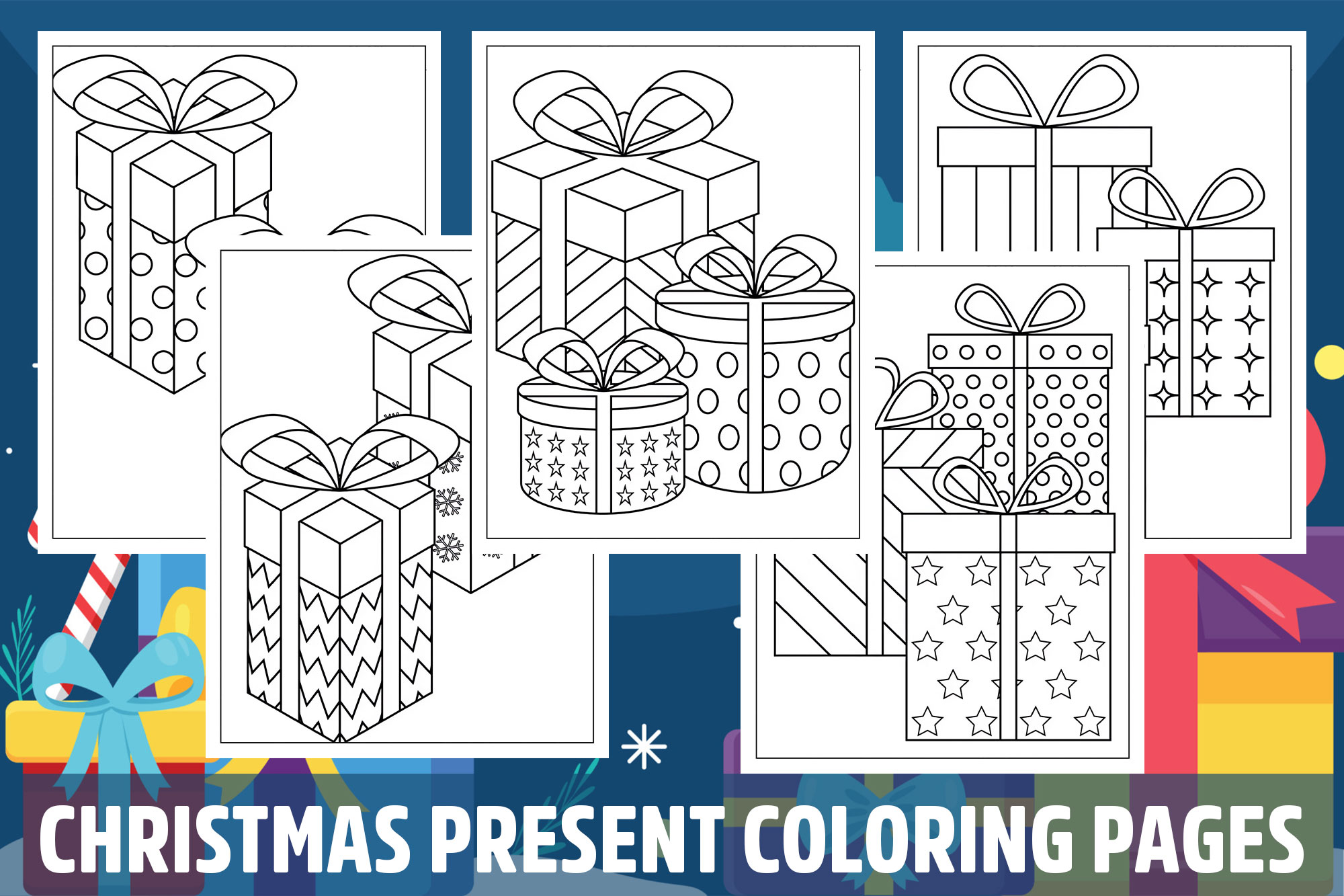 Christmas present coloring pages for kids girls boys teens birthday school activity made by teachers