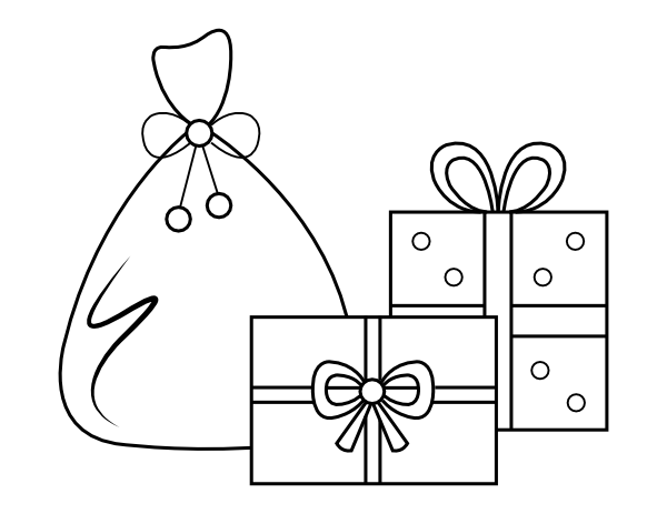 Printable christmas gifts coloring page