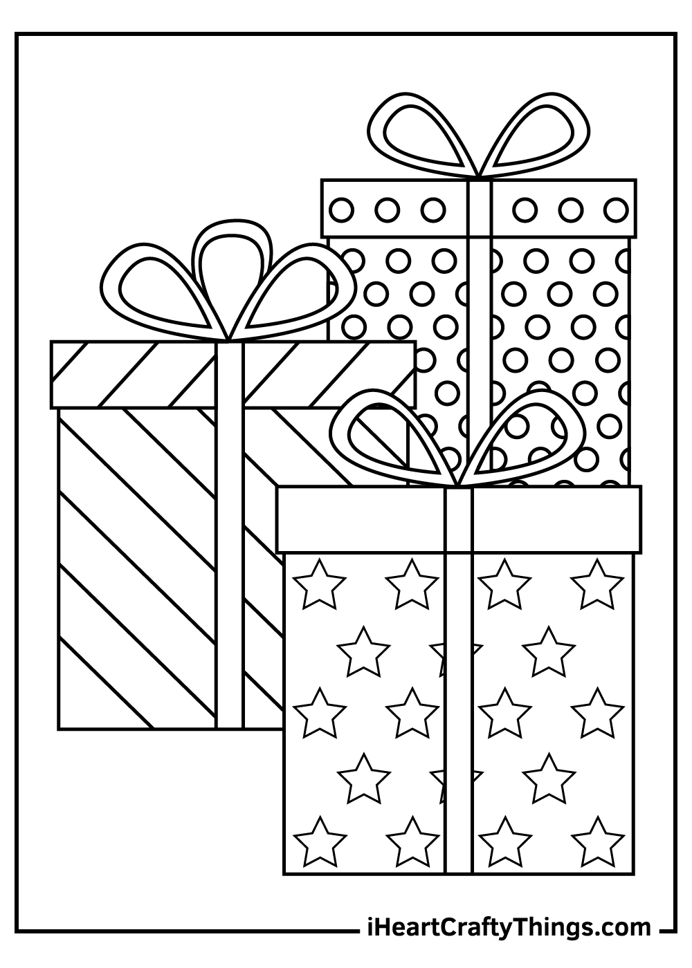 Christmas present coloring pages free printables