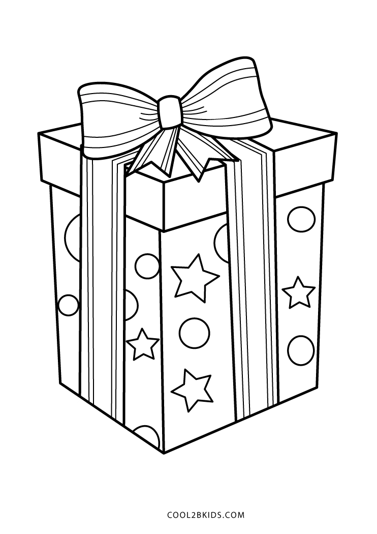 Free printable christmas present coloring pages for kids