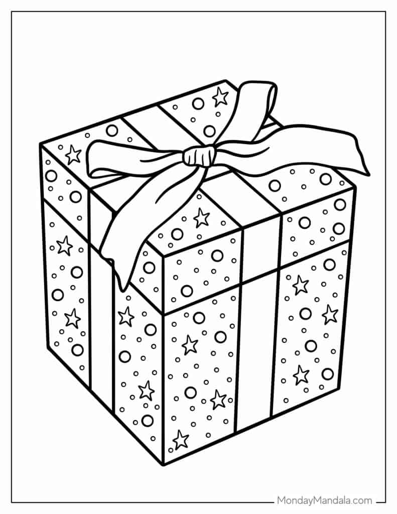 Christmas present coloring pages free pdf printables