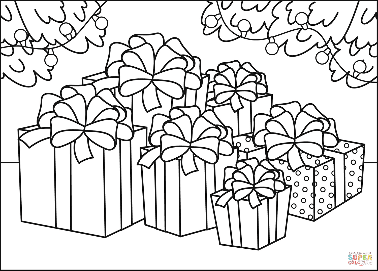 Christmas gift coloring page free printable coloring pages