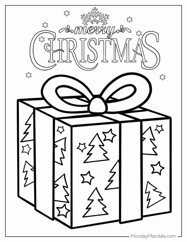 Christmas present coloring pages free pdf printables