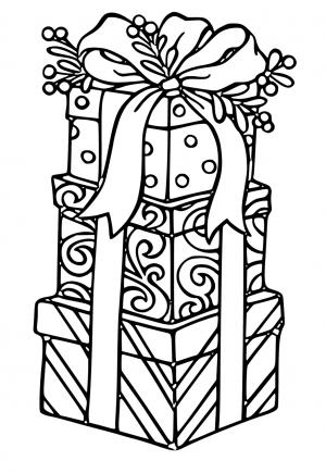 Free printable present coloring pages for adults and kids