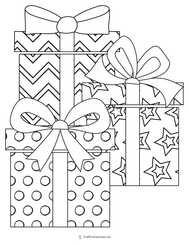 Christmas gift coloring pages