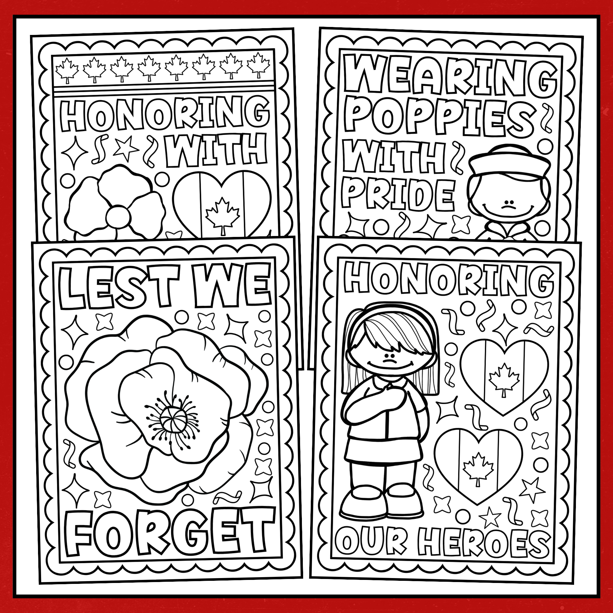 Remembrance day canada coloring pages â remembrance day coloring sheets made by teachers