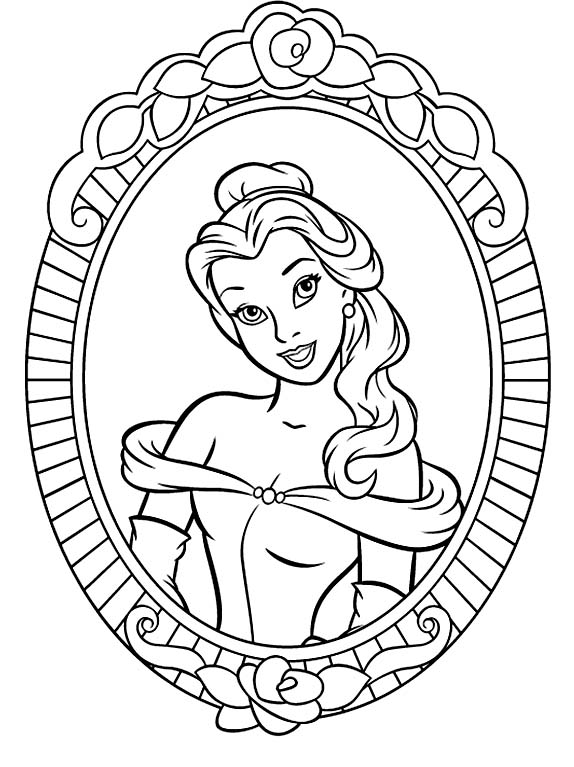 Free printable belle coloring pages for kids