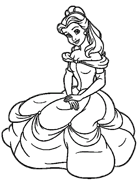 Printable belle coloring pages