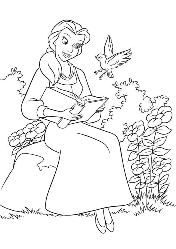 Happy belle coloring page