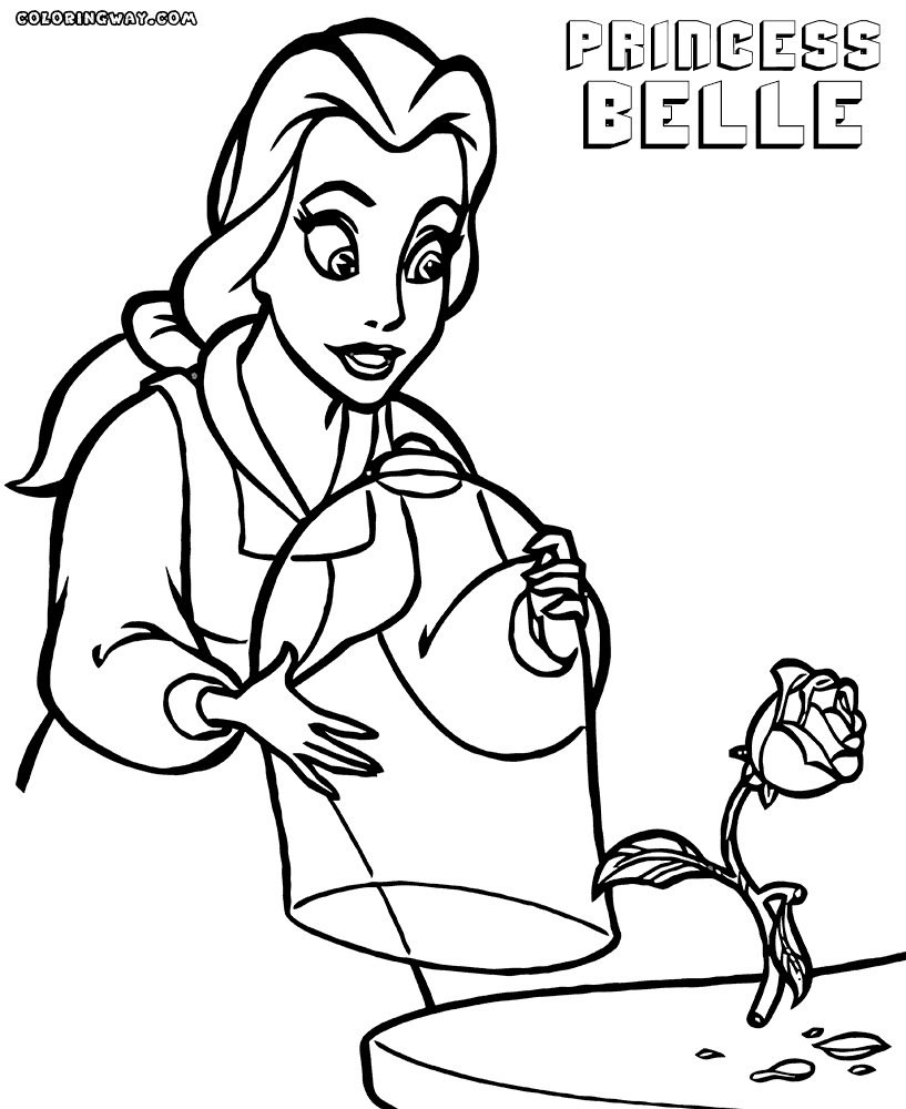 Princess belle coloring pages coloring pages to download and print