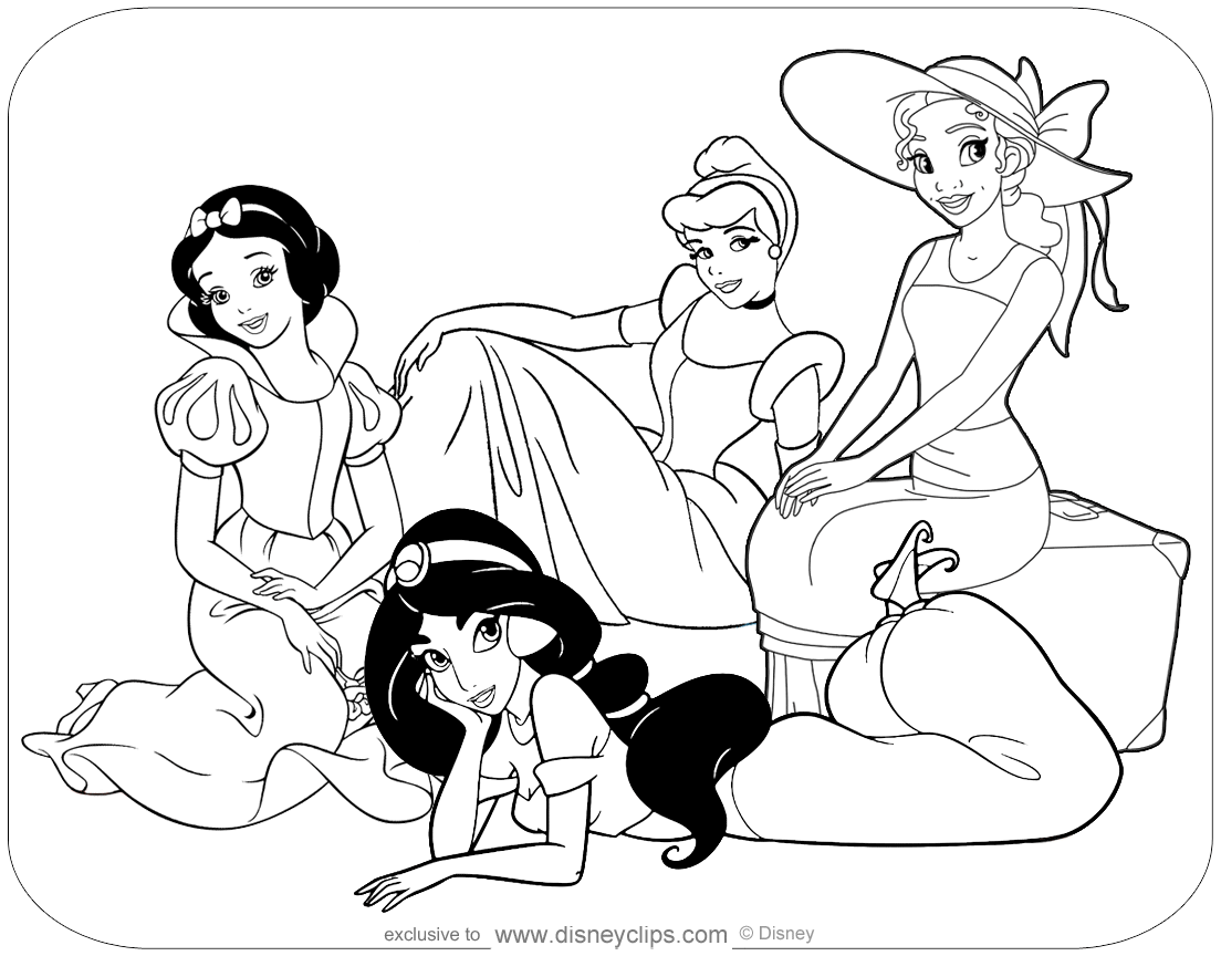 Disney princess coloring pages pdf printables