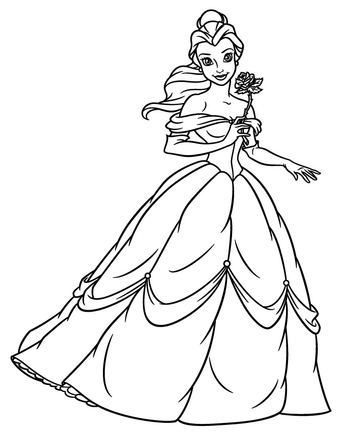 Printable belle coloring pages