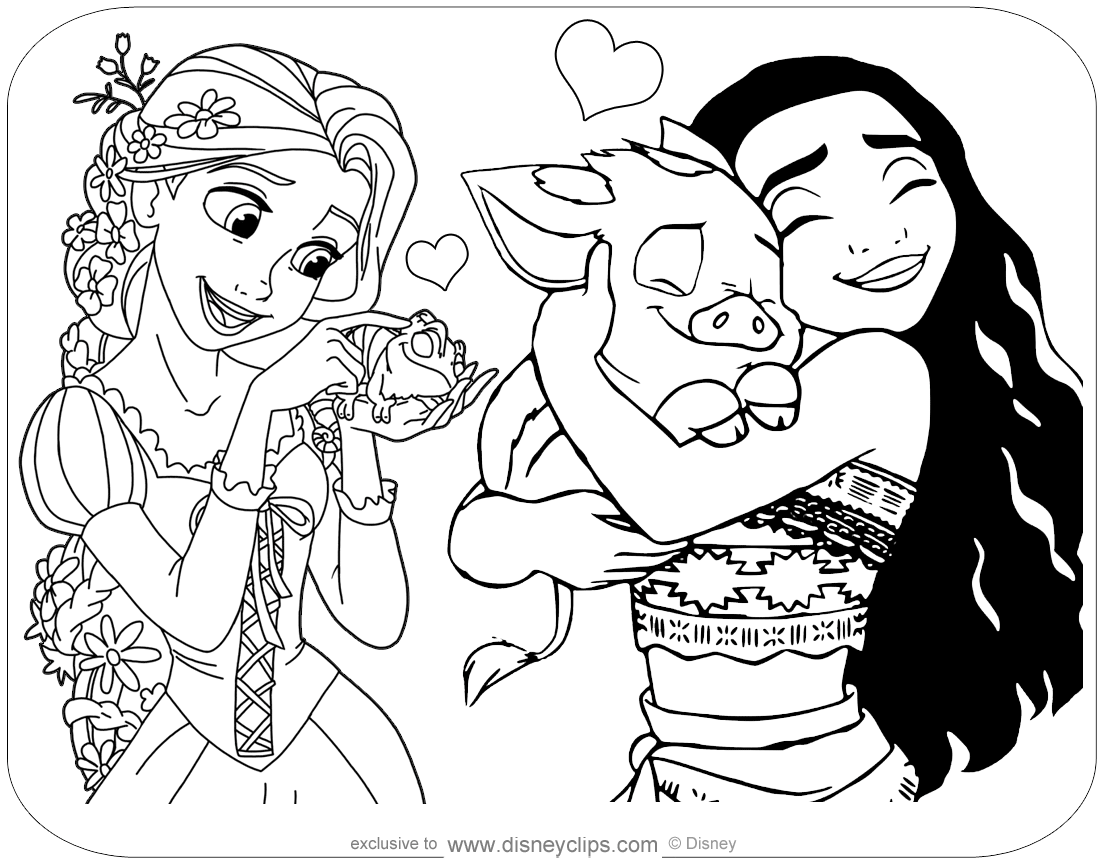 Disney princess coloring pages pdf printables