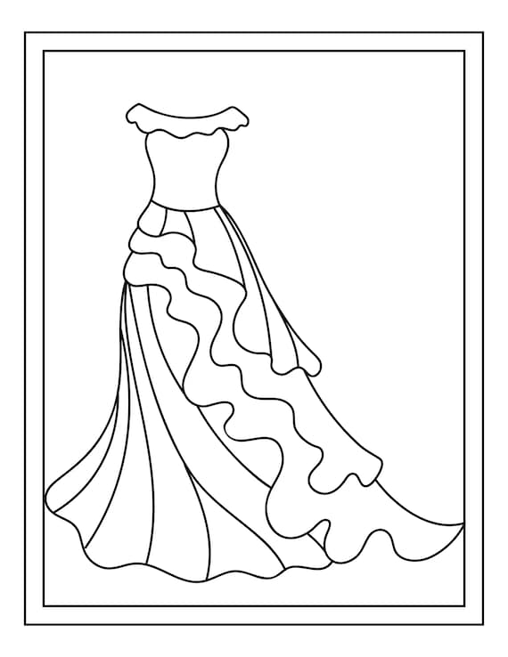 Princess dress printable coloring pages