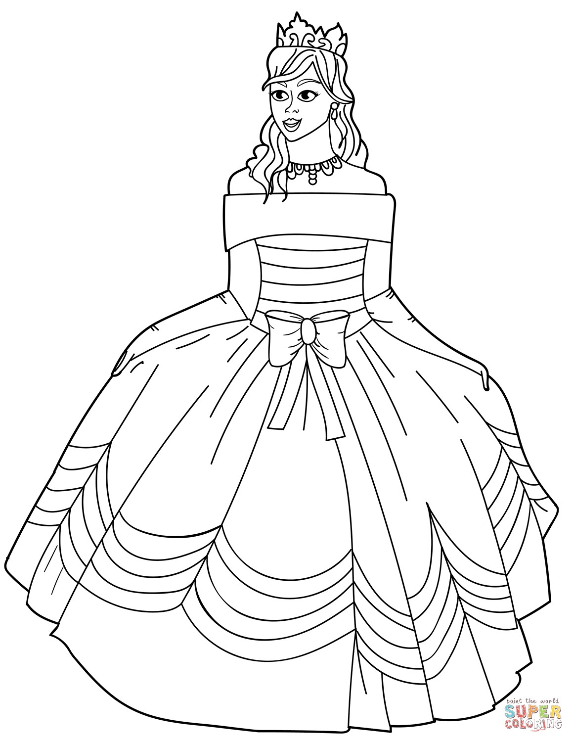 Princess in ball gown off