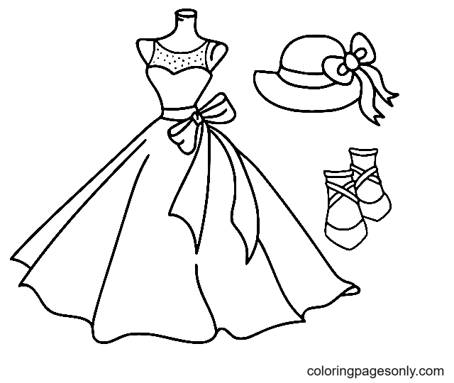 Dress coloring pages printable for free download