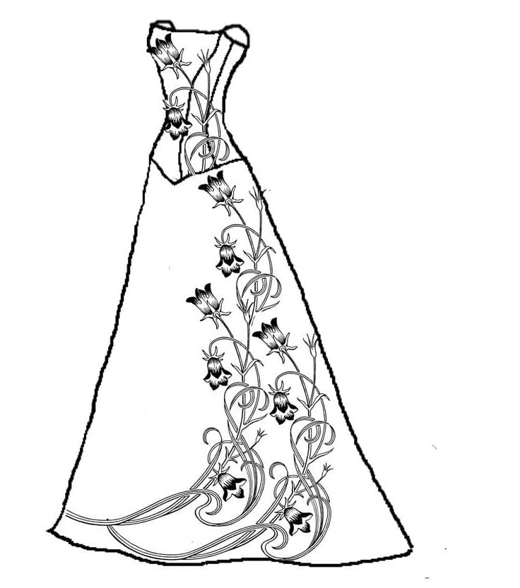 Beautiful dress coloring page